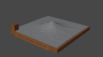 yanardağ kavram dağ manzara arazi çevre doğa fotogrametri yükseklik dem Bilim 3d print model - Mito3D