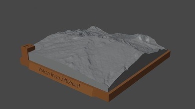 volcán montaña paisaje terreno ambiente naturaleza fotogrametría elevación dem Ciencias 3d print model - Mito3D
