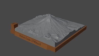 vulcão comido montanha panorama terreno Ambiente natureza fotogrametria elevação dem Ciência 3d print model - Mito3D