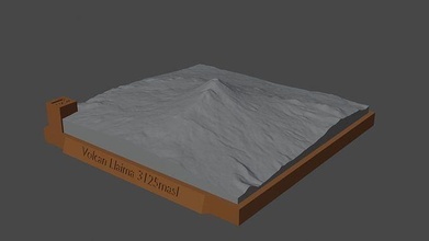 volcan parapluie montagne paysage terrain environnement nature photogrammétrie élévation dem science 3d print model - Mito3D