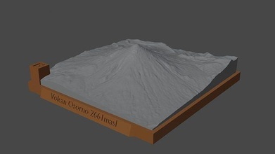 volcan osorno Montagne paysage terrain environnement nature photogrammétrie élévation dem science 3d print model - Mito3D