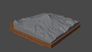 volcán pico orizaba montaña paisaje terreno ambiente naturaleza fotogrametría elevación dem Ciencias 3d print model - Mito3D
