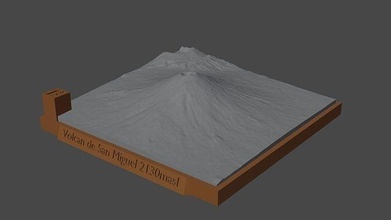 volcan san miguel mountain landscape volcano terrain environment nature photogrammetry elevation dem science 3d print model - Mito3D