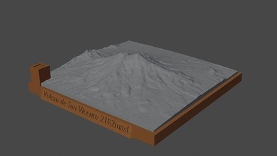 volcan san vicente mountain landscape volcano terrain environment nature photogrammetry elevation dem science 3d print model - Mito3D