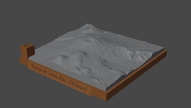 volcán Papa Noel ana montaña paisaje terreno ambiente naturaleza fotogrametría elevación dem Ciencias 3d print model - Mito3D