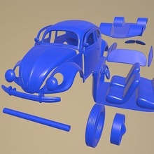 Volkswagen escarabajo 1949 imprimible coche vehiculo separar partes cuerpo espacio 1 10 scalextric Tamiya rc miniz tractor kyosho axial traxxas 3d print model - Mito3D