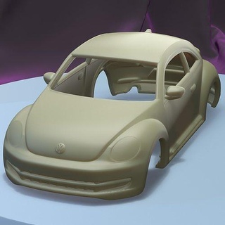 Volkswagen besouro 2012 imprimível carro corpo fenda escalextrico Tamiya rc miniz controle rastejante ninco Kyosho scx axial jogos brinquedos acessórios 3d print model - Mito3D
