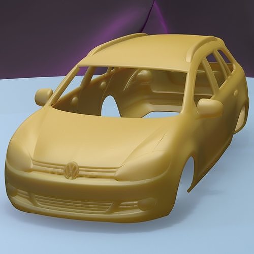 Volkswagen golfe variante 2010 imprimível carro corpo fenda escalextrico Tamiya rc miniz controle rastejante ninco Kyosho scx axial jogos brinquedos acessórios 3D print model - Mito3D