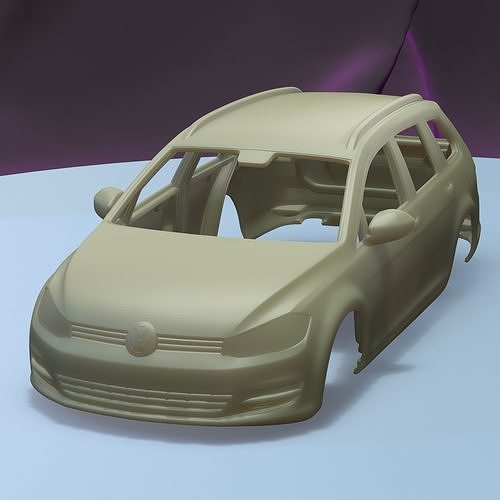 Volkswagen golfe variante 2014 imprimível carro corpo fenda escalextrico Tamiya rc miniz controle rastejante ninco Kyosho scx axial jogos brinquedos acessórios 3D print model - Mito3D