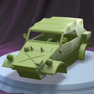 Volkswagen kubelwagen 1945 imprimible coche vehiculo cuerpo espacio scalextric Tamiya rc miniz controlar 1 24 tractor ninco kyosho pasatiempo separar partes juegos juguetes juego accesorios 3d print model - Mito3D