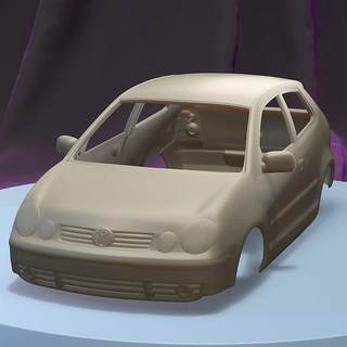 Volkswagen pólo 2001 imprimível carro corpo fenda escalextrico Tamiya rc miniz controle rastejante ninco Kyosho scx axial jogos brinquedos acessórios 3d print model - Mito3D