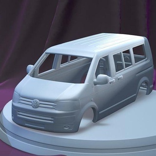 volkswagen transporter caravelle 2011 printable car body slot scalextric tamiya rc miniz control 1 24 crawler ninco kyosho scx games toys game accessories 3d print model - Mito3D
