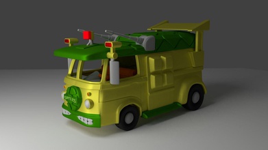 volkswagen furgão desenho animado adolescência mutante ninja tartarugas versão 2 tnmt tartaruga jogos brinquedos 3d print model - Mito3D