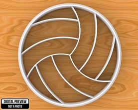 volley ball cookie cutter baking fondant mold shape game goal beach lawn racket sport house kitchen dining 3d print model - Mito3D