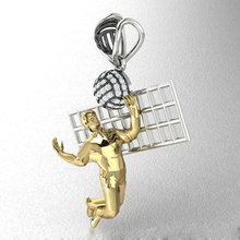 voleybol pandent adam sanat takı gümüş altın sığırcık 3d print model - Mito3D