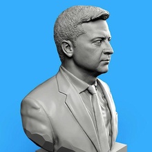 volodymyr zelenski buste Zelenski Ukraine Russie Vladimir Poutine guerre nato militaire Tchernobyl nucléaire mondiale soviétique politicien chef sculptures Zelensky Erdogan flagtar art 3d print model - Mito3D