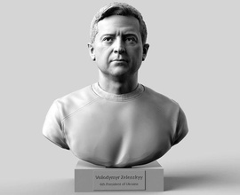 volodymyr zelenski buste ukraine russie vladimir poutine guerre nato militaire tchernobyl nucléaire mondiale soviétique politicien chef art sculptures erdogan 3d print model - Mito3D