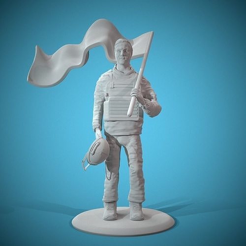 volodymyr Zelenskiy Ucrania modelo 3d esculpir Arte esculturas 3D print model - Mito3D