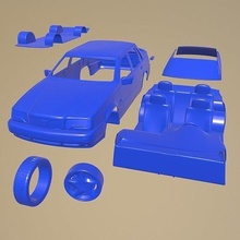 volvo 850 sedan 1992 imprimable voiture séparé pièces corps fente 1 10 scalextric tamiya rc miniz robot d'exploration Kyosho axial 3d print model - Mito3D