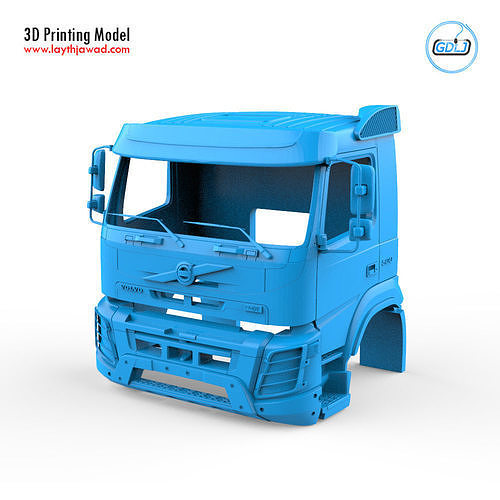 volvo fmx porteur 500 cabine voiture camion véhicule machinerie pneu lourd charge roue géant imprimable corps tamiya automobile grand loisir diy 3D print model - Mito3D