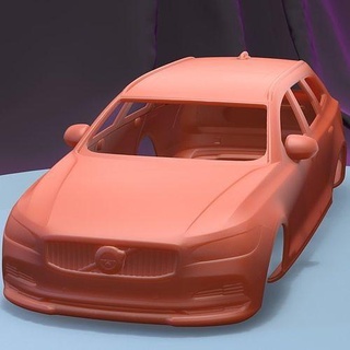 volvo v90 estate 2020 printable car body slot scalextric tamiya rc miniz control crawler ninco kyosho scx axial games toys game accessories 3d print model - Mito3D