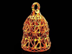 voronoi bell pendant art jewelry star 3dprinting christmas challenge mathematical 3d print model - Mito3D