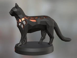 voronoi siyah kedi hayvan poli çokgen düşük memeli çiftlik oyuncak heykel yazdır 3dprint yazdırılabilir geometrik çağdaş doğa şirin sanat heykeller 3d print model - Mito3D