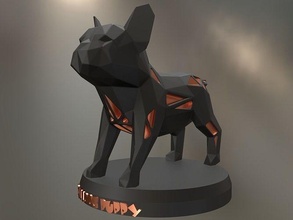 voronoi bulldog cucciolo animale poli poligono poligonale lowpoly mammifero giocattolo statua Stampa 3dprint stampabile contemporaneo cane Toro carina arte sculture 3d print model - Mito3D