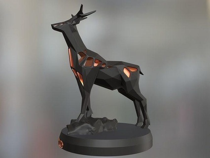 Voronoi geyik hayvan poli çokgen düşük memeli Çiftlik oyuncak heykel Yazdır 3dprint yazdırılabilir geometri geometrik çağdaş doğa Şirin Sanat heykeller 3d print model - Mito3D