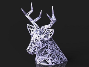 voronoi cabeça de cervo a arte veado 3dprinting deerhead desafio natal matemática 3d print model - Mito3D