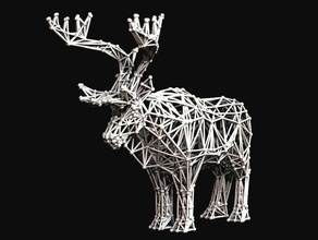voronoi cerf animal 3dprinting structure noël défi art mathématique 3d print model - Mito3D