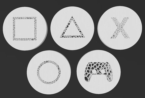 Voronoi oyun simgeler Toplamak dekorasyon yazdırılabilir oyuncu afiş istasyonu dekor Sanat 3dprint duvar Yazdır ikon işaret logo Oyna xbox konsol işaretler logolar 3d print model - Mito3D