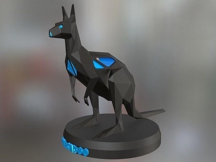 Voronoi kanguru hayvan poli çokgen düşük memeli Çiftlik oyuncak heykel Yazdır 3dprint yazdırılabilir çağdaş doğa Şirin Sanat heykeller 3d print model - Mito3D