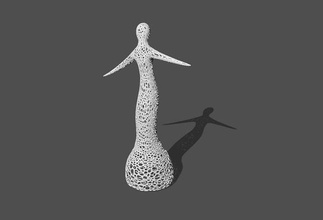 voronoi biologique engrener sculpture décoration ornements art femme corps conception stl obj fbx 3ds sculptures 3d print model - Mito3D