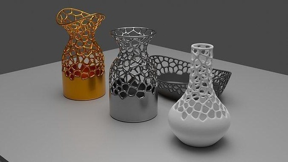 Voronoi padronizar vasos vaso potes decoração objetos interior Projeto casa Itens 3d impressão imprimível células orgânico arquitetônico paramétrico conjunto artístico escultura esculturas 3d print model - Mito3D