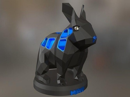 voronoi rabbit animal poly polygon polygonal lowpoly mammal toy statue print 3dprint printable contemporary cute art abstract geometry geometric sculptures 3d print model - Mito3D