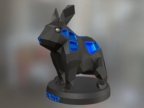 voronoi rabbit pose animal poly polygon polygonal lowpoly mammal toy statue print 3dprint printable contemporary cute art abstract geometry geometric sculptures 3d print model - Mito3D