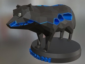 voronoi raccoon dog animal poly polygon polygonal lowpoly toy statue print 3dprint printable contemporary cute art abstract geometry geometric sculptures 3d print model - Mito3D