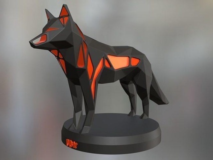 voronoi red fox animal poly polygon polygonal lowpoly mammal farm toy statue print 3dprint printable contemporary nature cute art sculptures 3d print model - Mito3D