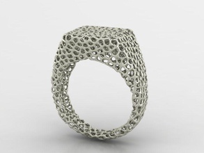 voronoi ring jewelry gold silver printable fashion beauty modern jewellery geometric shape jewel rings 3d print model - Mito3D