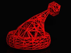 voronoi santa hat art gift santahat christmas challenge mathematical 3d print model - Mito3D
