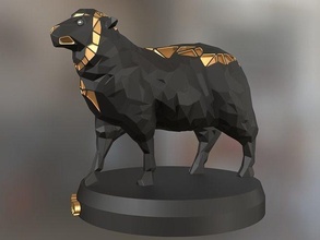 voronoi sheep pose animal poly polygon polygonal lowpoly mammal toy statue print 3dprint printable contemporary cute art abstract geometry geometric sculptures 3d print model - Mito3D