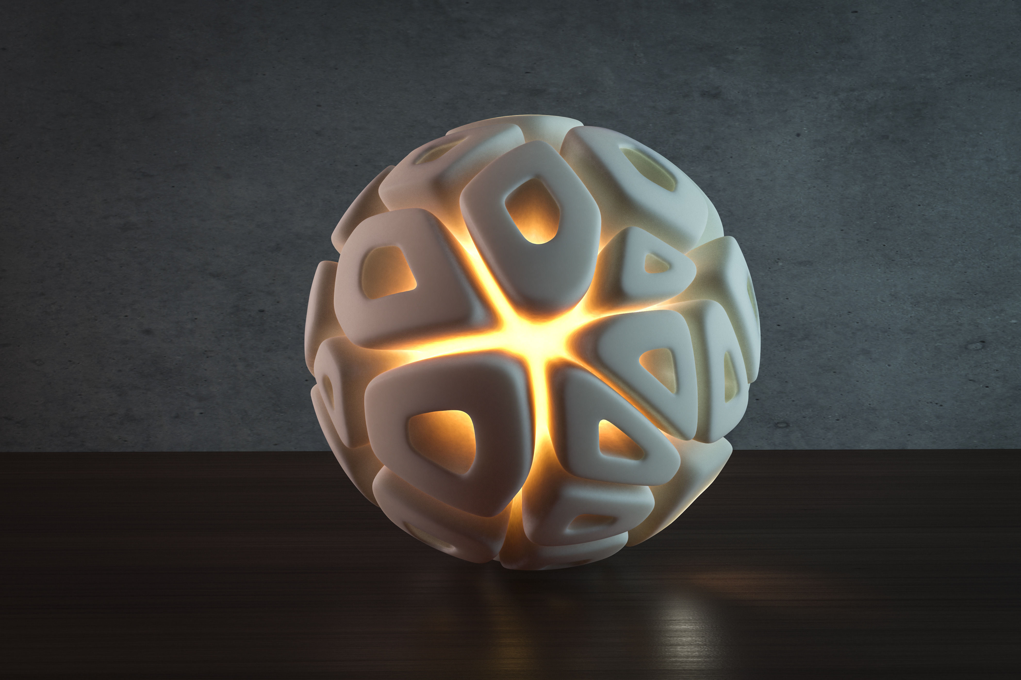 voronoi esfera lámpara hq version ligero hogar casa encendiendo geométrico forma matemático resumen complejo impreso 3D print model - Mito3D