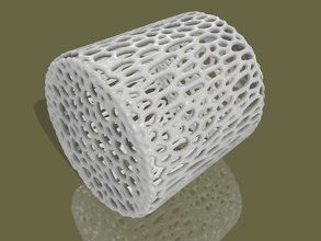 voronoi stile cilindro primitivo 3d stampa geometrico astratto forma arte design stampabile matematico 3d print model - Mito3D
