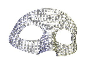 voronoi Stil Maske Gitter Gesicht Cosplay Mode Auge Porosität Spielzeug Kopf Schild 3d print model - Mito3D