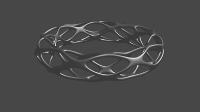 voronoi stile metallico braccialetto design arte astratto gioielleria moda braccialetti argento gemma stampabile cad 3d 3dprint 3dprinting 3dprintmodel 3d print model - Mito3D