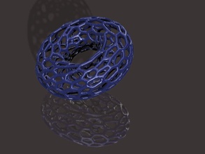 voronoi style torus primitive 3d printing geometric abstract shape art design printable mathematical 3d print model - Mito3D