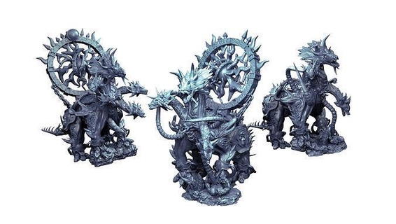 vortex beast collection hydra dinosaur variations warhammer 40k chaos sci fi miniatures printable mutalith thousand sons 1ksons proxy games toys 3d print model - Mito3D
