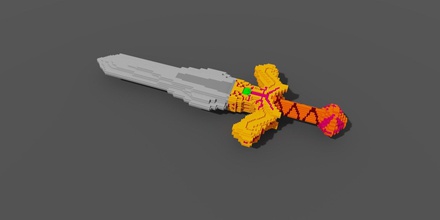 voxel sword printing ready games-toys weapons color print game toys material palette games other 3d print model - Mito3D
