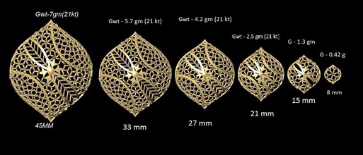 vr-pnd2025 jewelry pendant pendants necklace print gold sizes jaali scroll pattern antique 3d print model - Mito3D